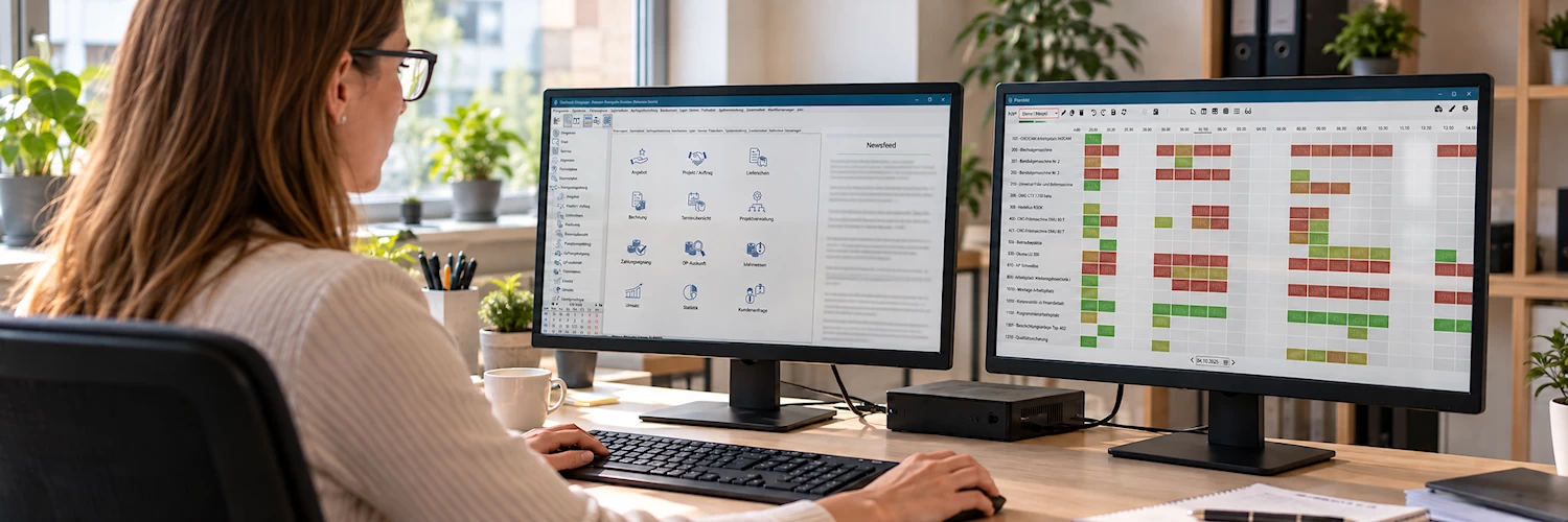 TaxMetall ERP-Software mit Plantafel für Produktionsplanung in Fertigungsunternehmen